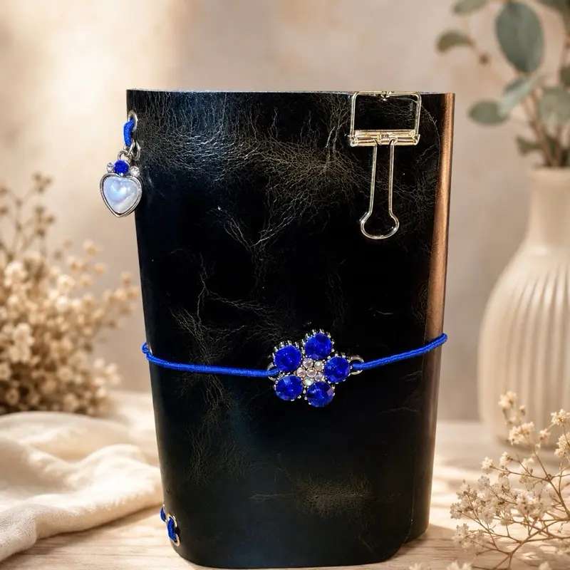 Pocket Sized “Espresso Sapphire” leather journal