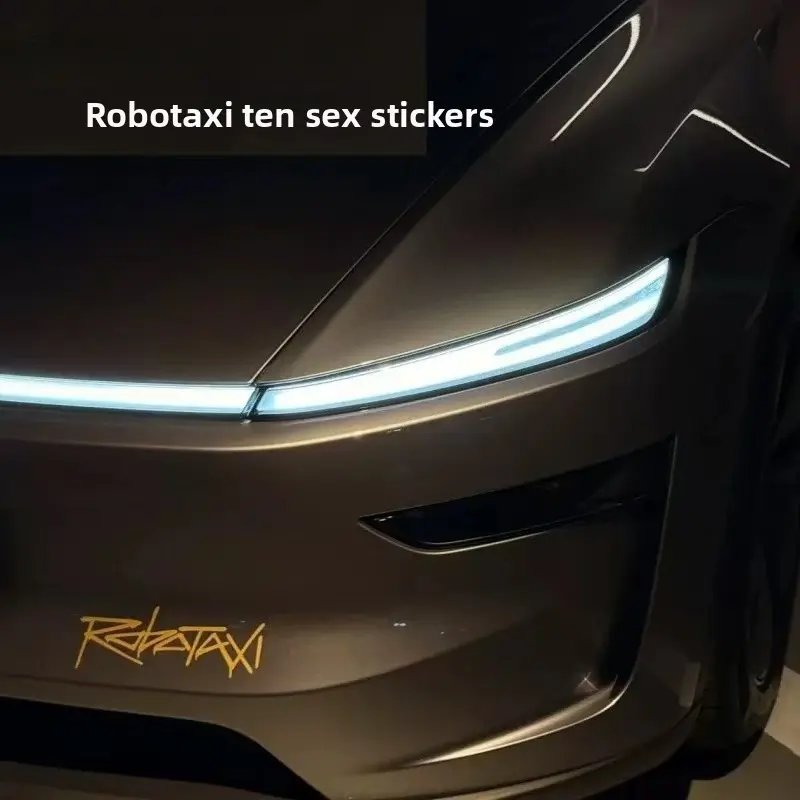 For Tesla robotaxi driverless autopilot triangular window body decoration car sticker