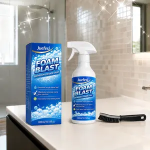Professional Bathroom Cleaner Foam Spray Powerful Deep Cleaning for Tub Tile Shower Removes Soap Scum Hard Water Stains Mold Mildew Fast Acting Fresh Lemon Scent Household Bathroom Cleaning Solution