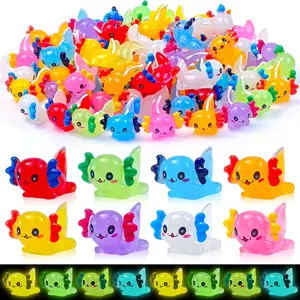 40 count Luminous Mini  Axolotls Figures Glow in the Dark Small Little   Axolotls Miniature Figurines for Crafts  Landscape Aquarium Garden Decoration
