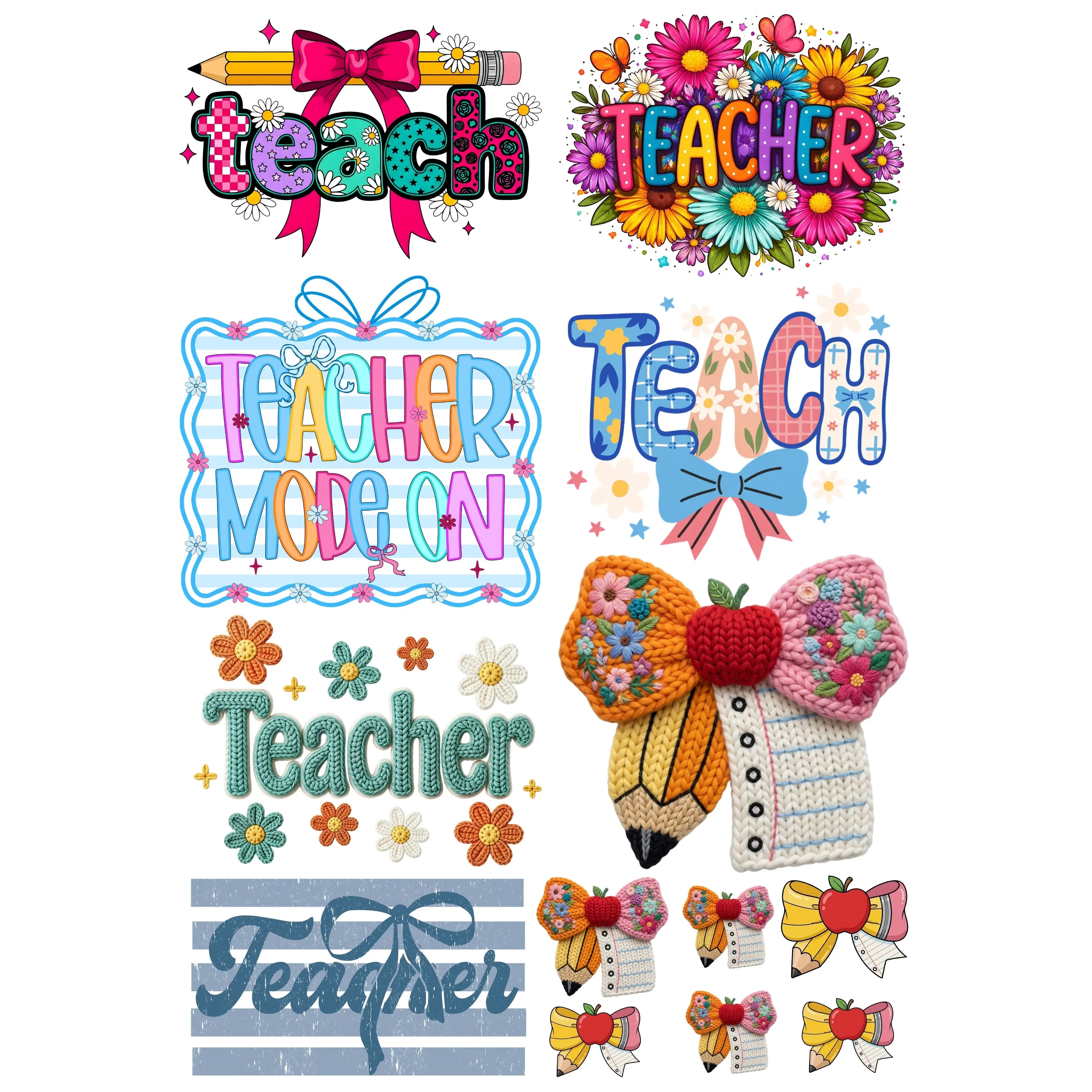 Teacher Mini premade DTF gang sheet- 13 prints