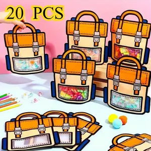 20 Pack Plastic Hand-held Packaging Bag Resealable Ziplock Gift Bags Toy Snack Gift Bag for Party Supplies Beauty & Personal Care