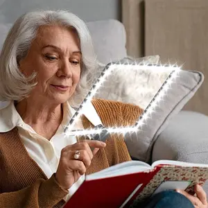 Ultra-Clear, High-Transparency Large-Surface Electronic Magnifier with LED Light — 3-in-1 Design (Handheld, Desktop, Neck-Hanging) — Rechargeable