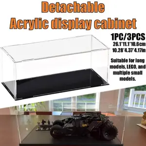 Modern Transparent Acrylic Display Box, 26.1x11.1x10.6cm, Dustproof Showcase for Figurines, Toys, Collectibles, Multi-Functional Desktop Organizer, Acrylic Storage Box, Collectors Box