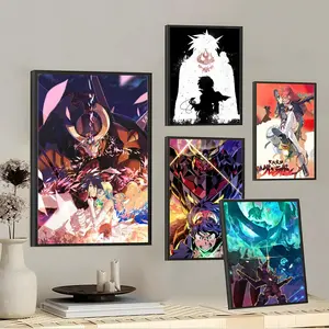 PIKPAKA G-Gurren Lagann Anime Painting Calligraphy Premium Canvas Wall Art Poster | HD Gallery Print | Waterproof, Fade-Resistant, Scratch-Proof | Modern Living Room & Bedroom Decor | Ideal Gift for Any Occasion
