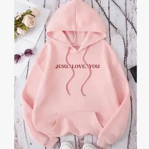 Women's Hoodie With Slogan Print JESUS LOVES YOU WE LOVE EACH OTHER BECAUSE HE LOVED US FIRST 1 JOHN 4: 19,Long Sleeve Tops Graduation,Back To School Outfits,Graduation,Teacher Outfits For Women,Back To School Pullover Fall Outfit