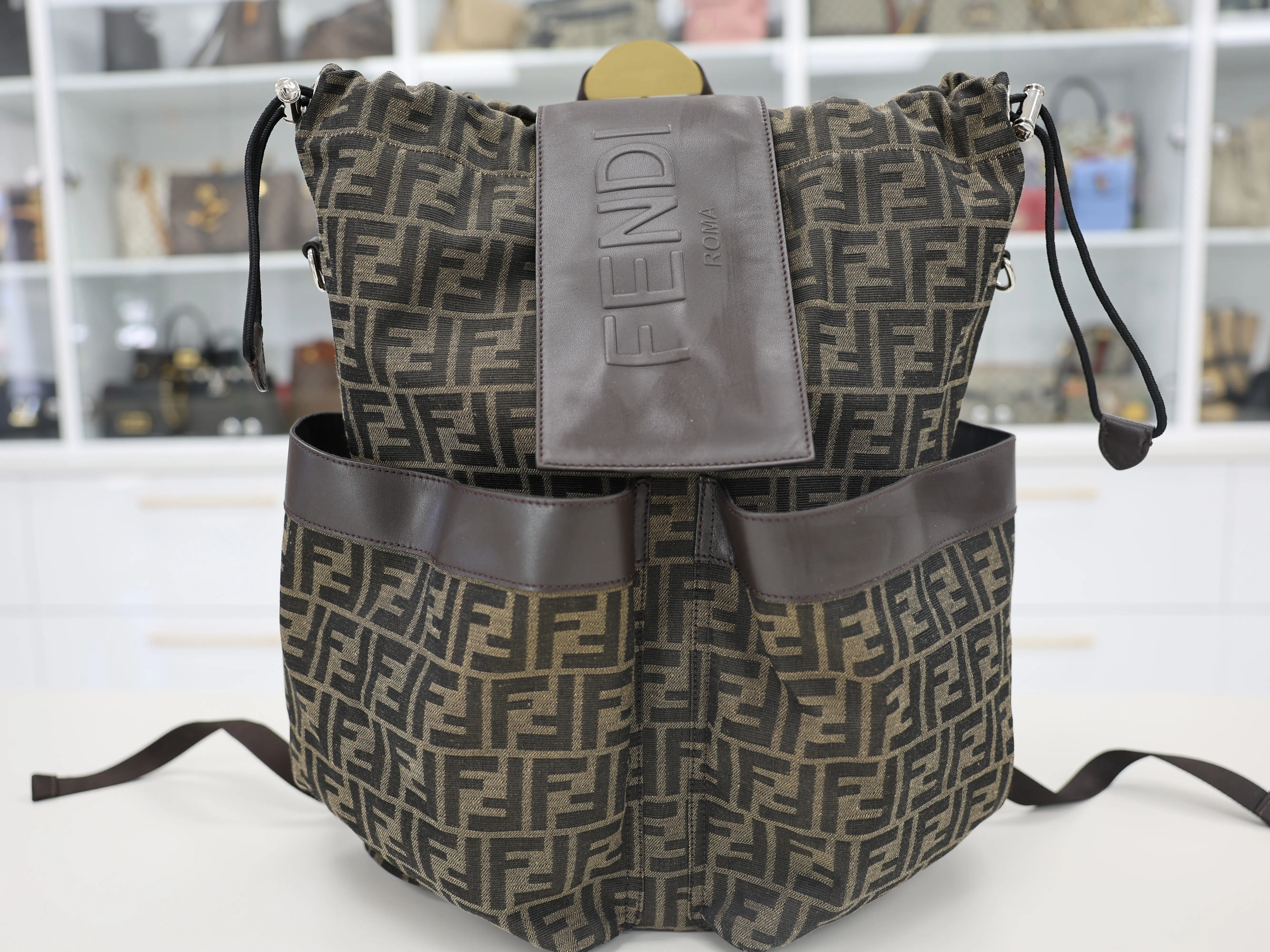 Pre-owned FENDI CANVAS Backpacks STRIKE LOGO BACKPACK
