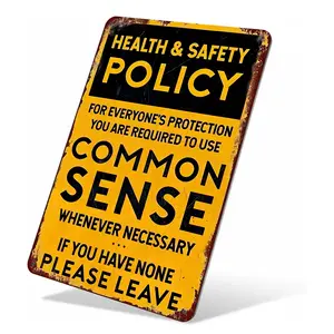 Aluminum Metal Sign Common Sense Policy Grunge Wall Art 8x12inch Vintage Retro Plaque for Home Kitchen Decor Fun Gift for Coworkers home decor wall art ,funky room decor,vintage metal wall art