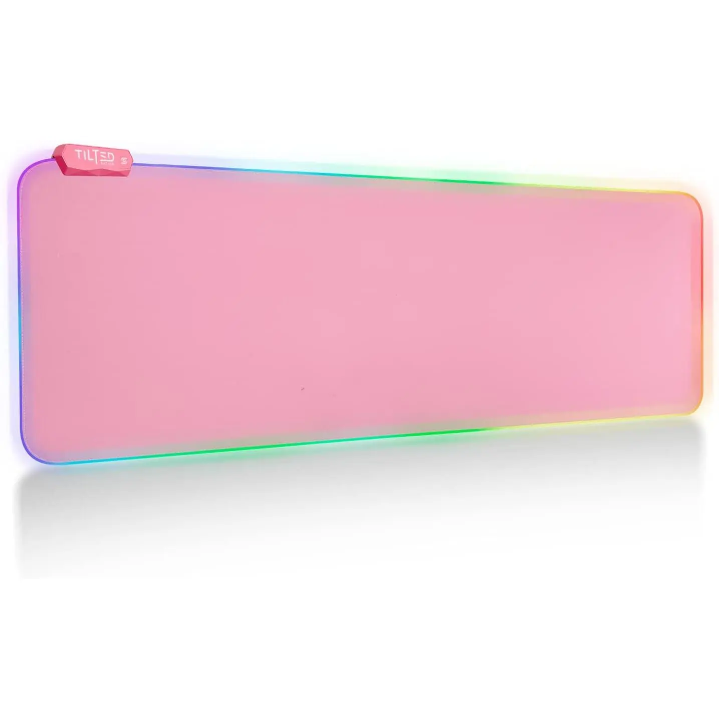 RGB Pink Gaming Pad, Large LED PC Accessories Mouse Pad for Gaming Setup & Mechanical Keyboard Use - 8 Light Modes, Smooth Gliding, Easy to Clean Girl Gaming Accessory