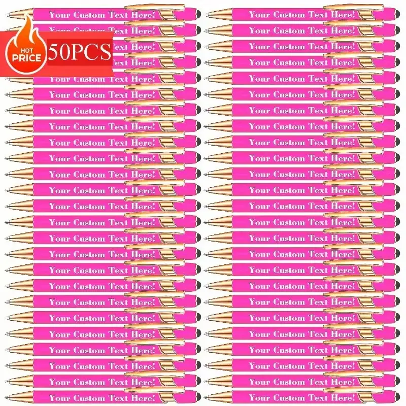 50-Pack Personalized Engraved Metal Ballpoint Pens — Fine Point, Custom Name & Text — Perfect for School, Office & Party Favors fighting  pen