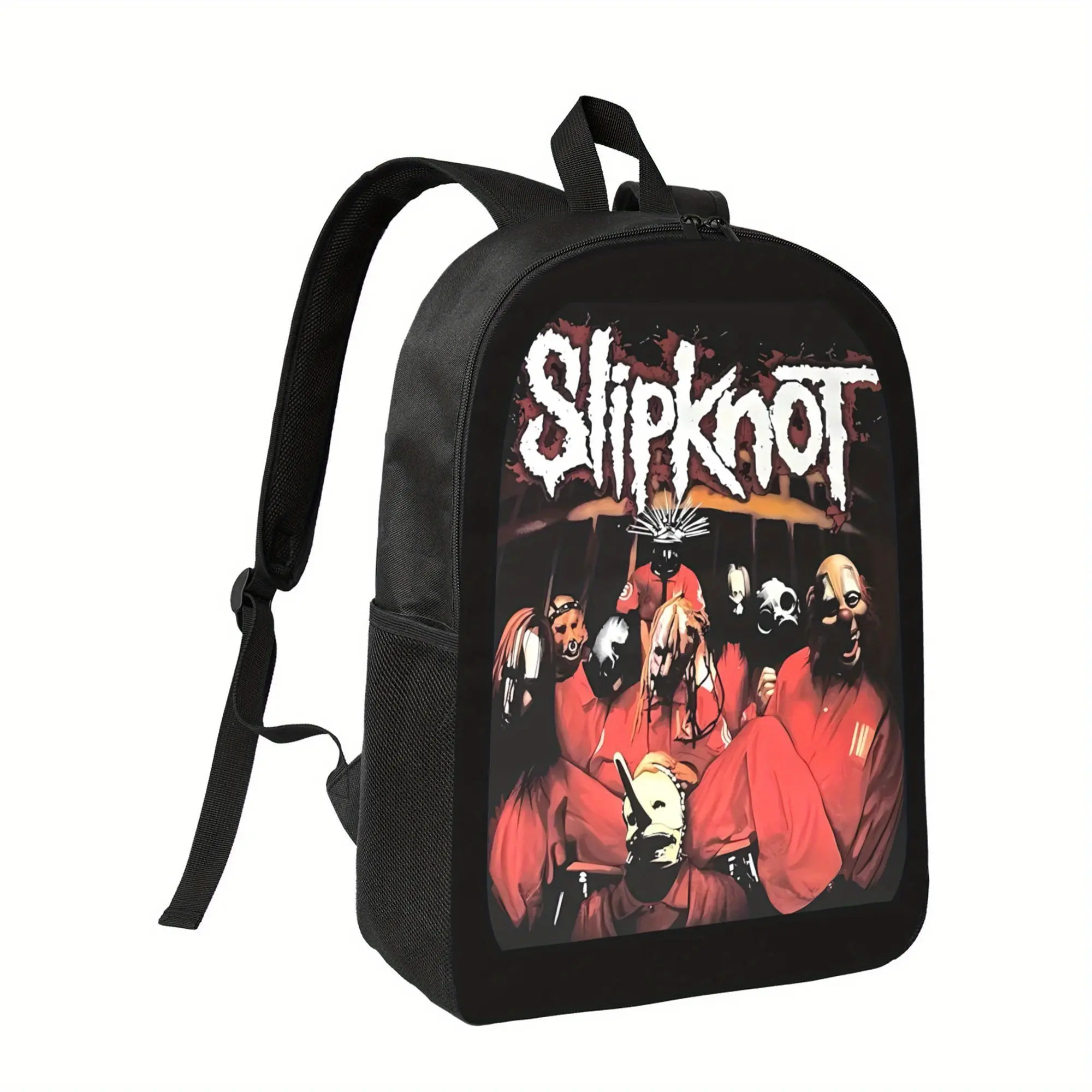 Slipknot Band Graphic Backpack - High-Performance High Quality Polyester, Lightweight Durable Design with Adjustable Padded Shoulder Straps & Multiple Compartments for Travel, Work, School - Machine Washable Casual Backpack