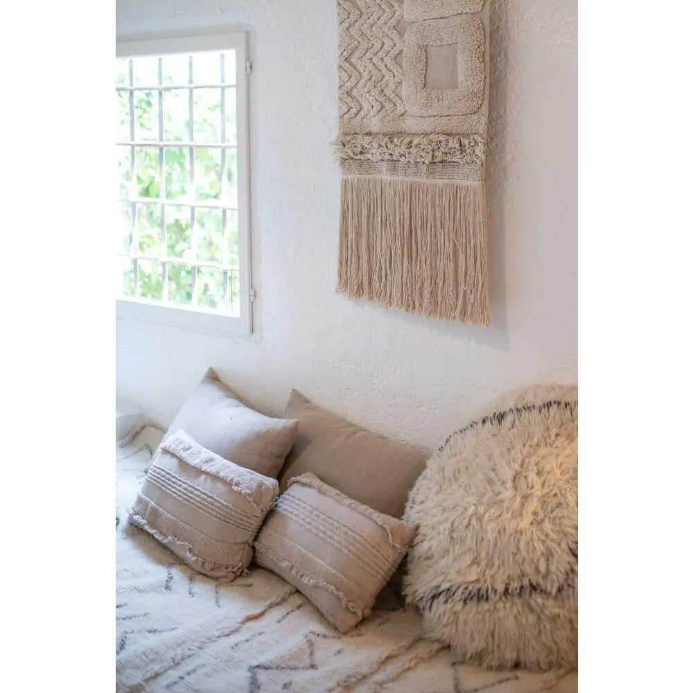 Lorena Canals Washable Knitted Cushion Air Dune White 1' x 1'8"
