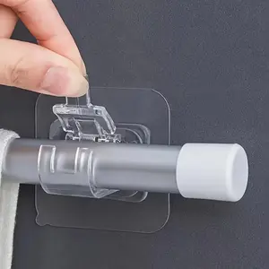 Curtain Rod Bracket Adhesive, Wall Hanging Adhesive, Easy Installation No Damage for Kitchen and Bathroom, Multi-Functional Holders for Homes and Hotels