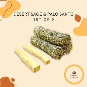 Desert Sage & Palo Santo (Set of 5) - Smudging Kit for Spiritual Work Fragrance Freshener