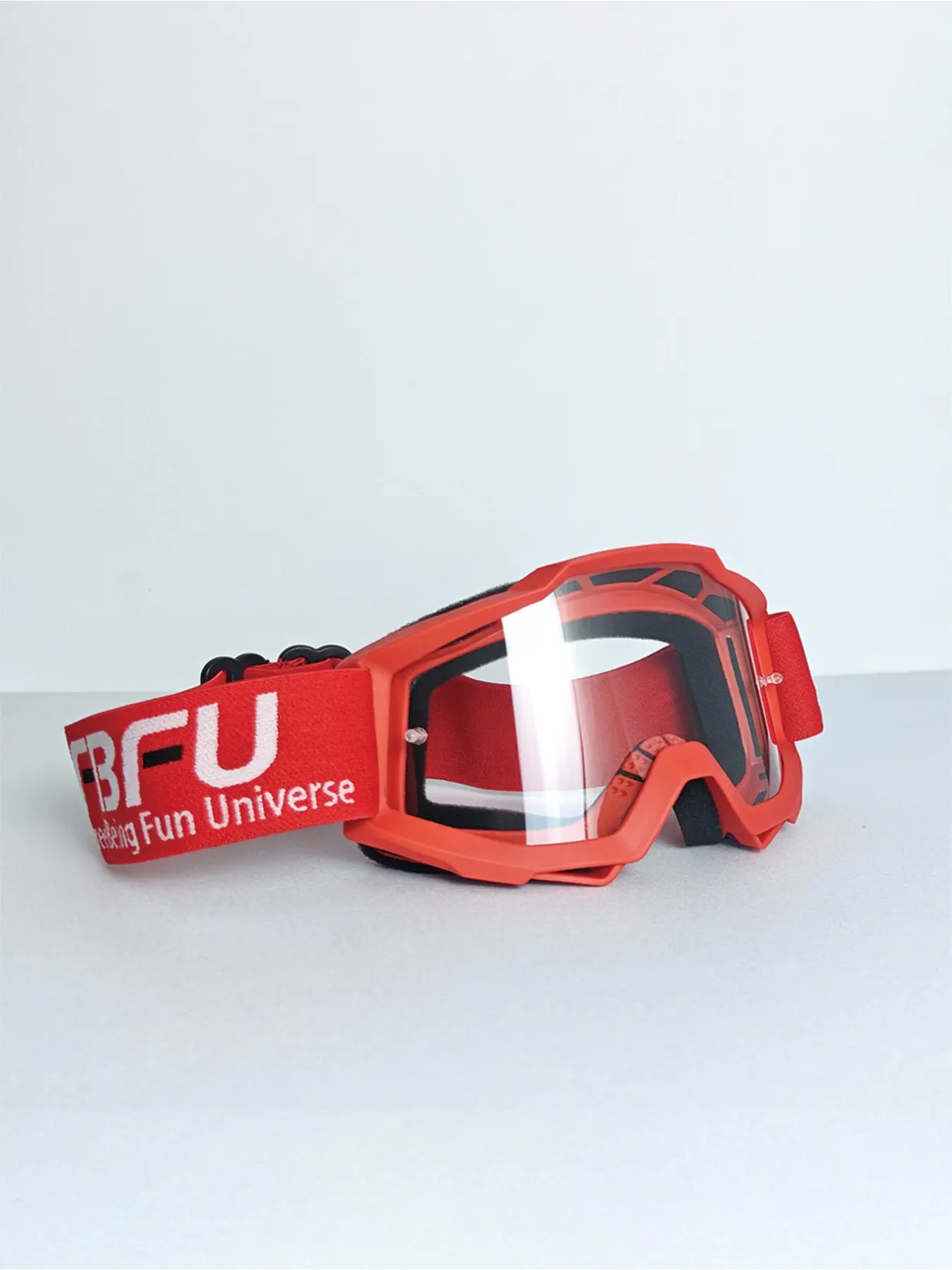 Red frame transparent glasses