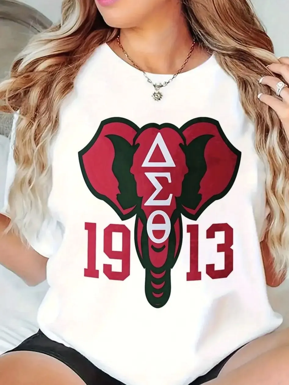 Elephant Delta Sigma Theta 1913 T-Shirts, Unisex Tees, Spring And Summer Fashion