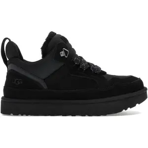 UGG Lowmel Black Wool-Lined Suede Sneakers with EVA Cushioning & Durable Outsole for Everyday Comfort