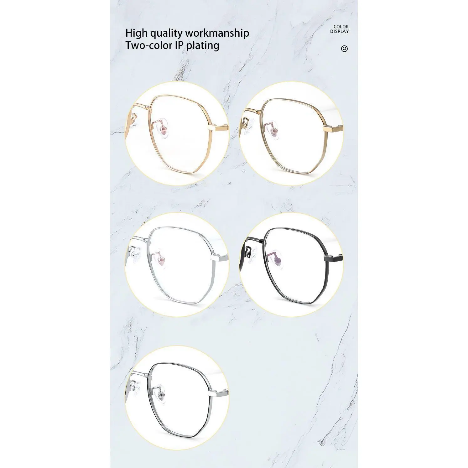 VICKY New Retro Simple Fashion Eyeglass Frames Semi Titanium Myopia Anti-Blue Light Glasses Customizable Prescription 86604