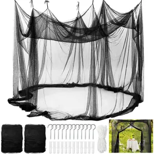 2 Pcs Mosquito Netting for Patio, Ultra Large Mosquito Net l 87 x W 87 x H 71 Inch for Bed with 2 Side Openings 16 Hanging Loops for Camping Home Outdoor Travel Dormitory Decor