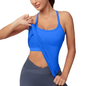 MathCat Workout Tank Tops for Women with Built in Bra, Sleeveless Gym Tops Seamless Racerback Athletic Yoga Shirts