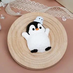 Pawtoto Little Penguin White Squishy Toy Handmade Dry Clay Feel Soft Slow Rebound