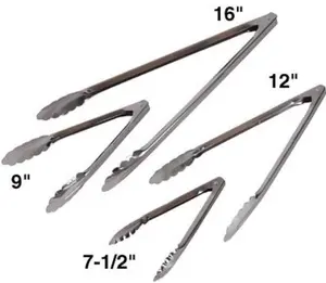 Winco Coiled Spring Utility Tong Extra Heavyweight Stainless Steel, 16-Inch