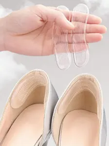 Unisex Striped Anti-Slip Silicone Insoles, Soft Comfort Fit for High Heels & Flat Shoes, Invisible Design, All Seasons Use