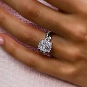 Maxine Gorgeous 1.5ct Radiant Cut 2PC Engagement Ring Set,5A Cubic Zirconia Bridal Ring Set,Women's Ring Jewelry,Wedding Ring Set for Daily,Travel,Proposal,Birthday,Anniversary