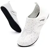 WateLves Women's Bow Rhinestone Foldable Comfort Slip-On Barefoot Sock Shoes Essential | Lightweight & Breathable Flyknit Upper | Home, Campus, Commute, Driving, Travel, Hotel & Water-Friendly#sohochic