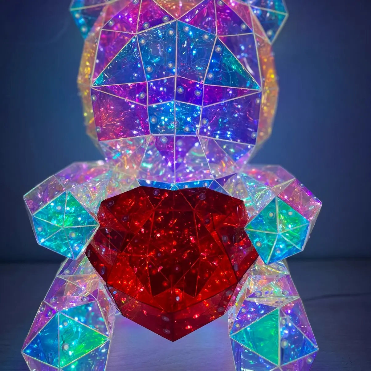 Unisex Galaxy LED Bear with Heart -LARGE– Glowing Gift for Valentine's Day, Christmas, Birthdays, Weddings, Anniversaries or any occasion. USB-Powered Teddy Bear Lamp, Aesthetic Room Decor