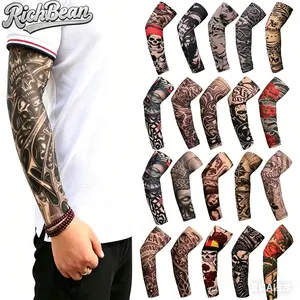 SummerVibes 10Pcs Temporary Tattoo Cooling Arm Sleeves | TattooTok OutdoorTok SunSafeTok UPF UV Protection Sleeves | Nylon Spandex for Cycling Fishing Golf Hiking Outdoor Sports