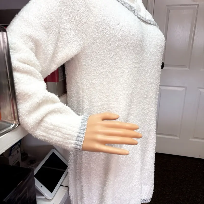Soft and Sophisticated Sweater - Elegant Comfortable Effortlessly Stylish White Fuzzy Knitwear for Women