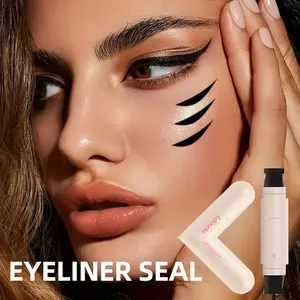 Rotating Eyeliner Stamp Pen, Longwear Eye Liner, Waterproof Non-Fading Dual-Head Design, Essential Daily Makeup for Beginners, Single Item Pack