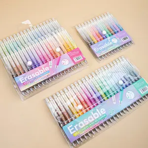 12/24/36 Color Erasable Gel Pens Set, Erasable Ink, 0.7mm Fine Tip, Multicolor for Drawing, Coloring, Marking, School & Art Supplies