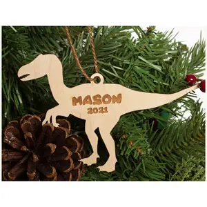 Velociraptor Dinosaur Christmas Ornament Personalized Name Year