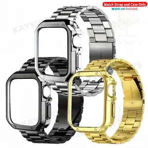 KAYKWONG'S Stainless Steel Watch Band, Solid Color Watch Band for iWatch Series 11/10/9/8/7/SE2/SE/6/5/4/3/2/1, Smart Watch Accessories for 38mm/40mm/41mm/44mm/45mm/46mm/49mm, Wearable, Smart Watch Strap