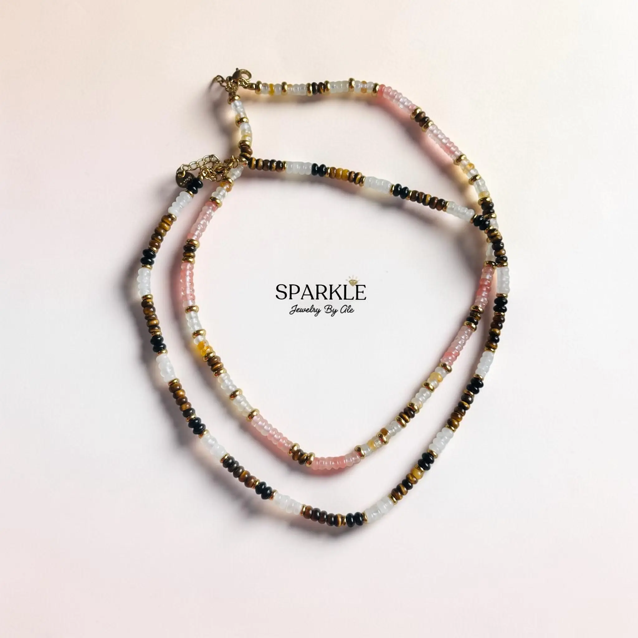 Tiger Eye Blush Necklace | Stainless Steel 18k | 16+2”