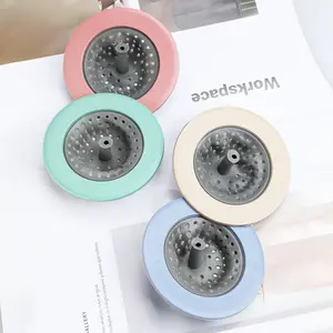 4 pcs Silicone Sink strainers Round Filter Basket Sewer Plug Floor Drain Cover Drain Protector Prevent Clogging Kitchen Sink Drain