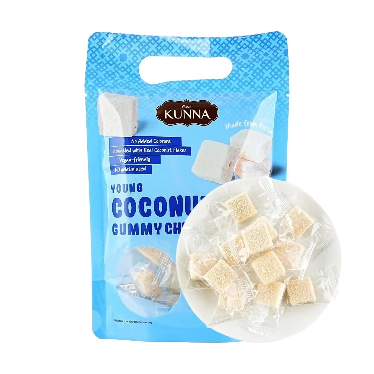 KUNNA Thai Coconut Soft Candy Chewy Gummy 89g - Popular Thai Snack