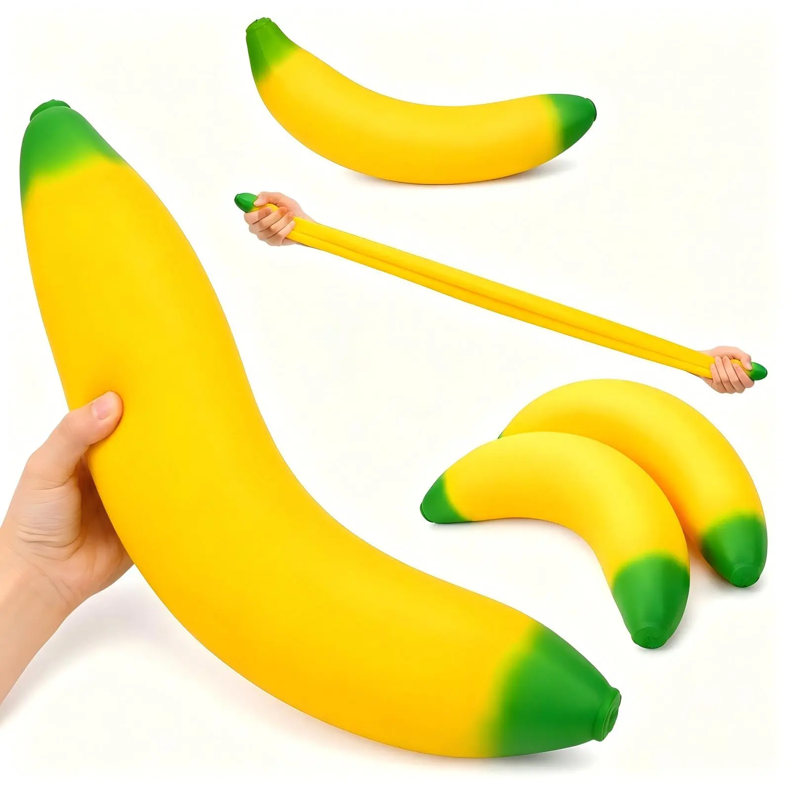 Stretch Banana Squishy Toy Giant Soft Fidget Toy – Stress & Anxiety Relief Sensory Squeeze Toy for Kids Adults Fun Gift Idea