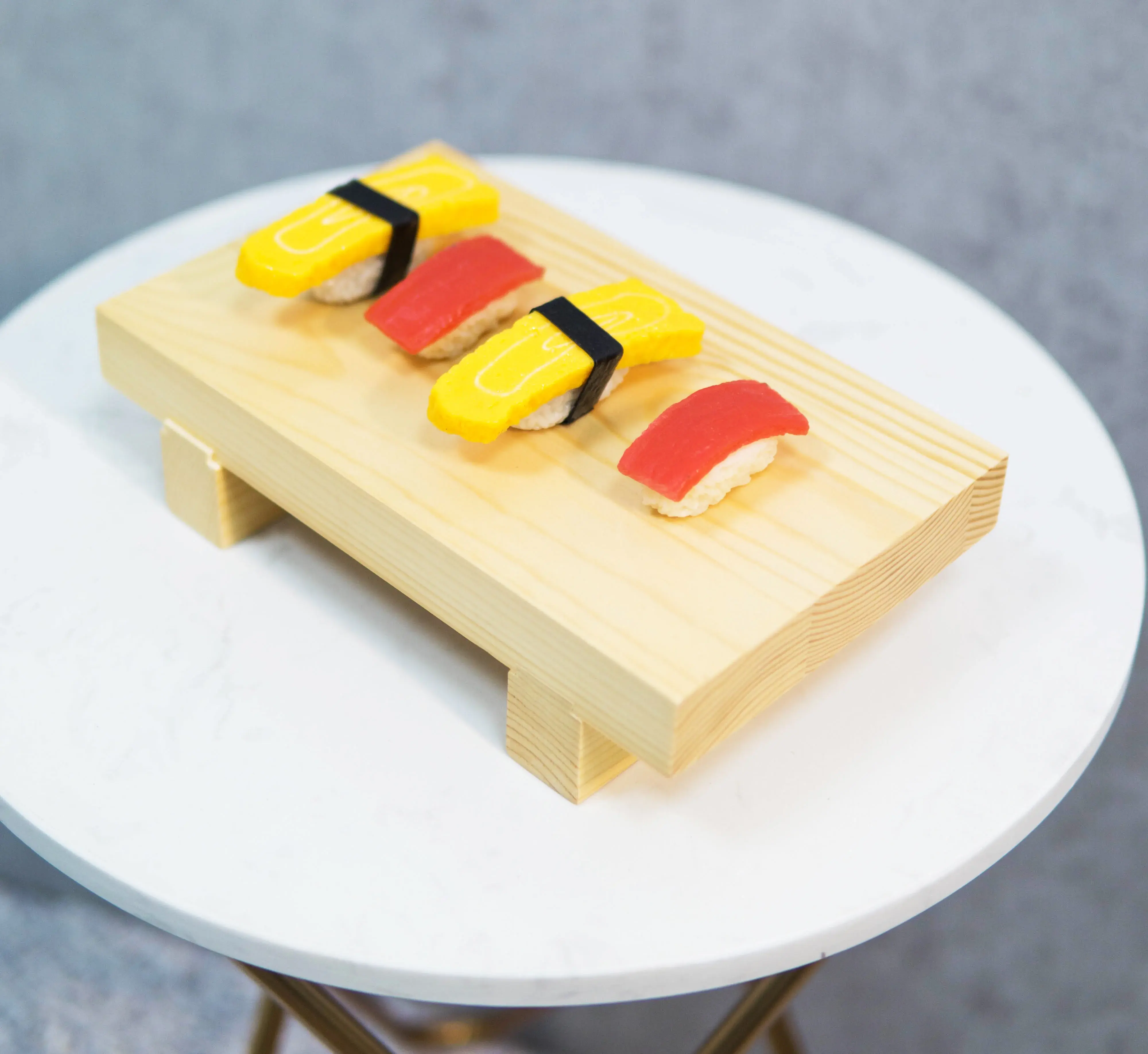 Commercial Hand Polished Bamboo Wood Sushi Geta Serving Plate Tray, Durable Creative Presentation for Japanese-Korean Cuisine, 9.5"L Home Supplies Decor