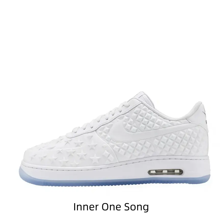 Bright White Star Embossed Low Cut Casual Sneakers, Frosty Translucent Rubber Outsole Street Shoes, Shock-absorbing Footwear For Daily Commutes And Evening Hangouts