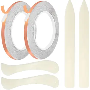 7/32" Copper Back Copper Foil Tape for Stained Glass and Crafts, 2 Rolls 36 Yards, Stained Glass Supplies Kit