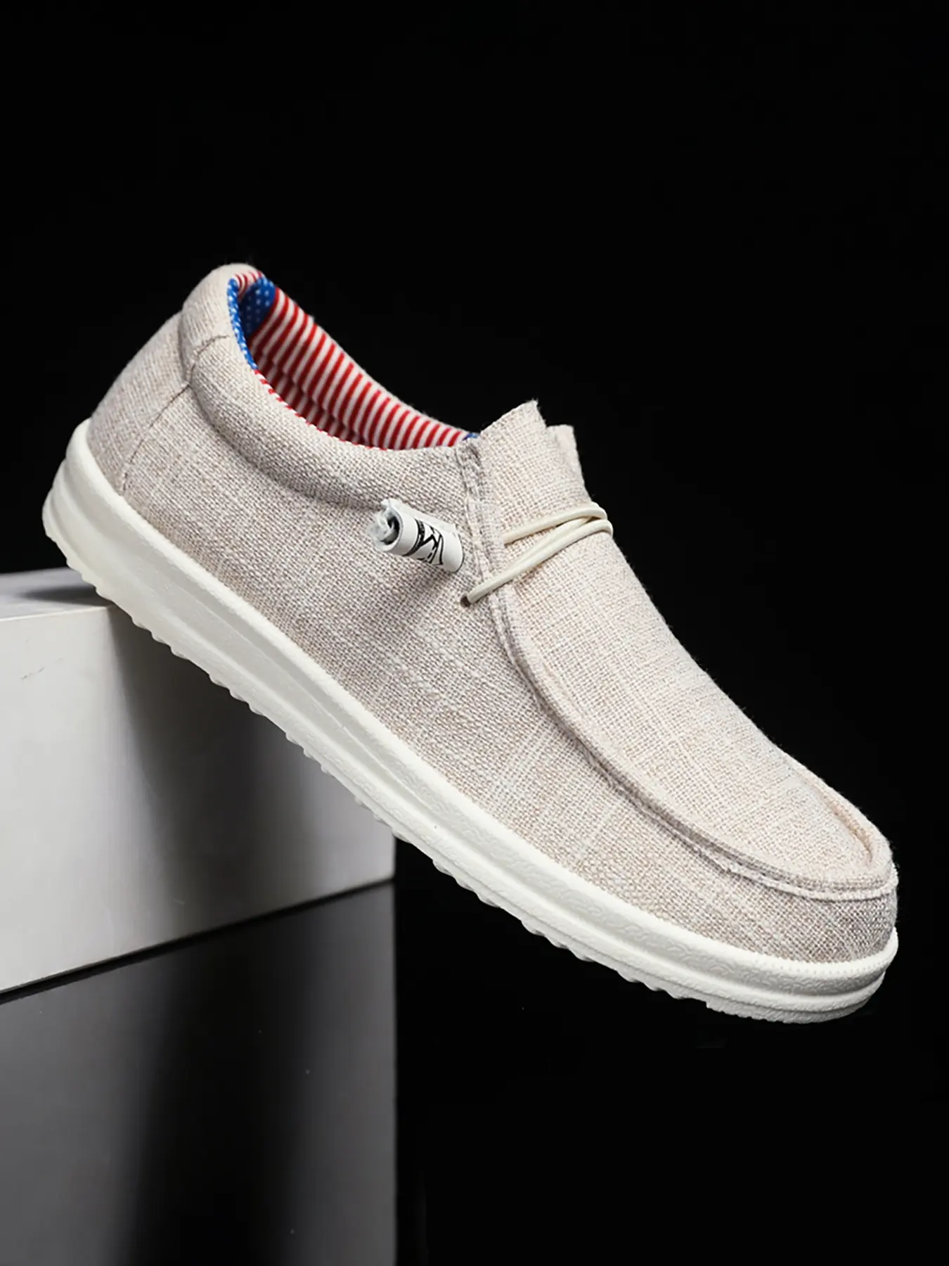 Men's Casual Solid Color Slip-on Flat Heel Loafers, Breathable Lightweight Flat Shoes for Outdoor Walking and Driving, All Seasons