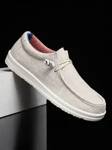 Men's Casual Solid Color Slip-on Loafers, Breathable Lightweight Shoes, Outdoor Walking and Driving, All Seasons