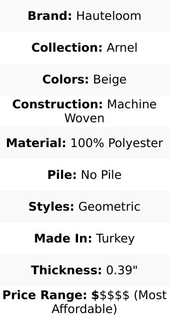 Arnel Cream Area Rug