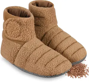 REVIX Microwavable Booties for Cold Feet with Moist Heat Therapy,  Adjustable Fit & Non-Slip Heated Slippers for Women & Men, Gifts for Fall and Winter