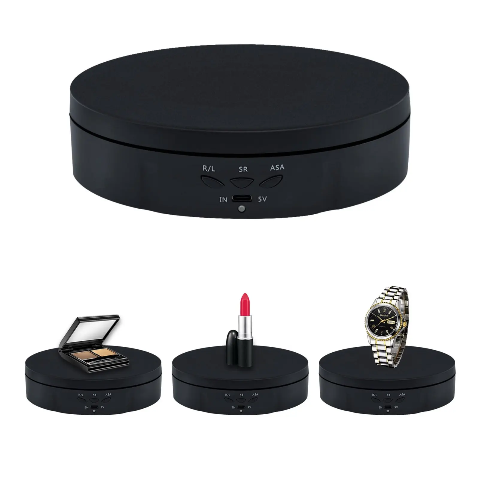 Motorized Rotating Display Stand, 5.74Inch 360 Degree Electric Rotating Organiser Switch