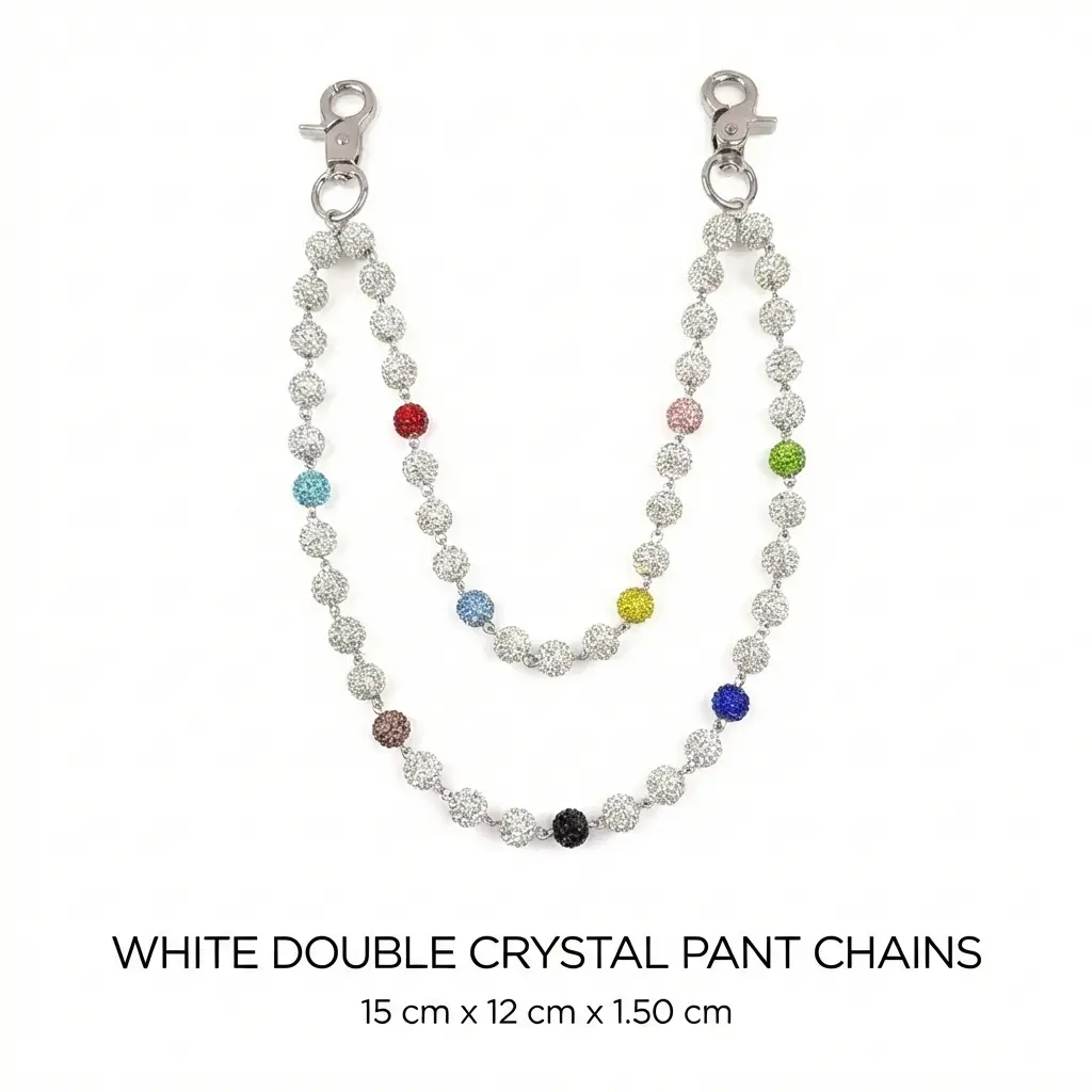 1pc Fashion Street Hip-Hop Pants Chain Handmade Ceramic Rhinestone Ball Waist Chain Unisex Body Chain Accessory For Daily Wear Multicolor Iron Alloy Non-Stretch