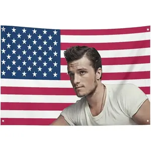 Josh Actors Hutcherson Flag 3x5 Ft Tapestrys Wall Decor Room Flags Suitable for Indoor Background Wall Outdoor Decoration Dormitory Bedroom Living Room Outdoor Courtyard Party Festival Etc. Without Metal Rings Style
